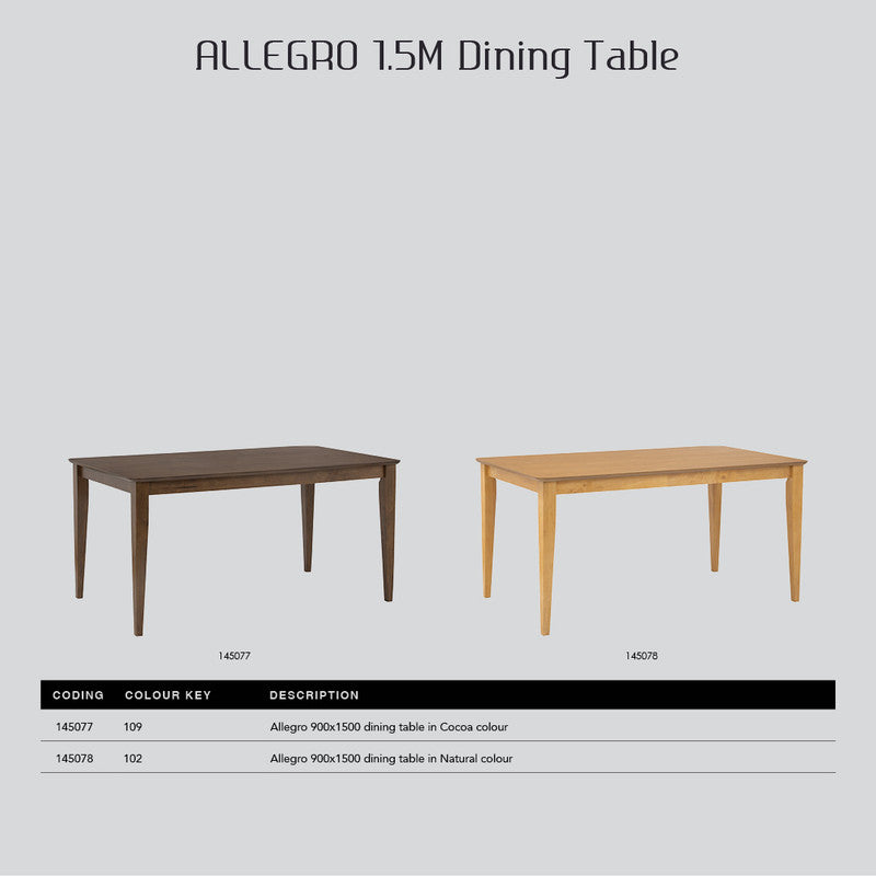 Dining Tables: Allergo Dining Table 150cm Timber Dining Table - Natural