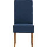 Kitchen & Dining Chairs: Mesi Dining Chair x2 - Natural Colour Legs Blue Colour Challis Fabric Upholstery