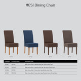 Kitchen & Dining Chairs: Mesi Dining Chair x2 - Natural Colour Legs Blue Colour Challis Fabric Upholstery