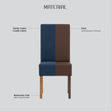 Kitchen & Dining Chairs: Mesi Dining Chair x2 - Natural Colour Legs Blue Colour Challis Fabric Upholstery