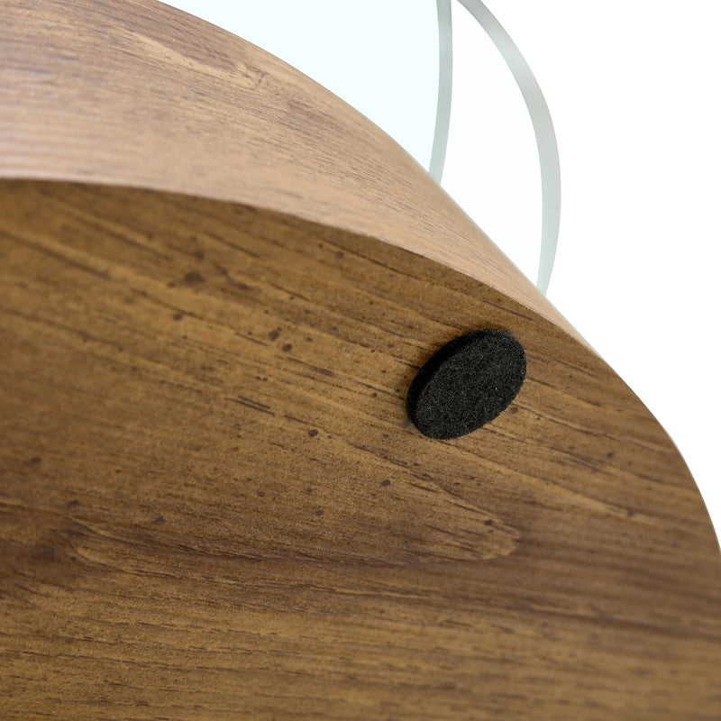 Coffee Tables: 'MINORI' Double Layer Clear Tempered Glass Dark Wood Grain Coffee Table