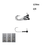 Fishing Tackle: Vike 1/16 oz Round Jig Head with a Size 2/0 Hook Tungsten, 4 pack