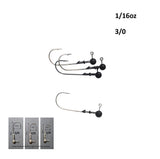 Fishing Tackle: Vike 1/16 oz Round Jig Head with a Size 3/0 Hook Tungsten, 4 pack