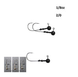 Fishing Tackle: Vike 1/8 oz Round Jig Head with a Size 2/0 Hook Tungsten, 3 pack