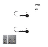 Fishing Tackle: Vike 1/4 oz Round Jig Head with a Size 3/0 Hook Tungsten, 2 pack