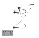 Fishing Tackle: Vike 1/16 oz Weedless Round Jig Head with a Size 1/0 Hook Tungsten, 4 pack