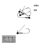 Fishing Tackle: Vike 1/8 oz Weedless Round Jig Head with a Size 2/0 Hook Tungsten, 3 pack