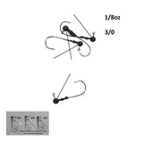 Fishing Tackle: Vike 1/8 oz Weedless Round Jig Head with a Size 3/0 Hook Tungsten, 3 pack