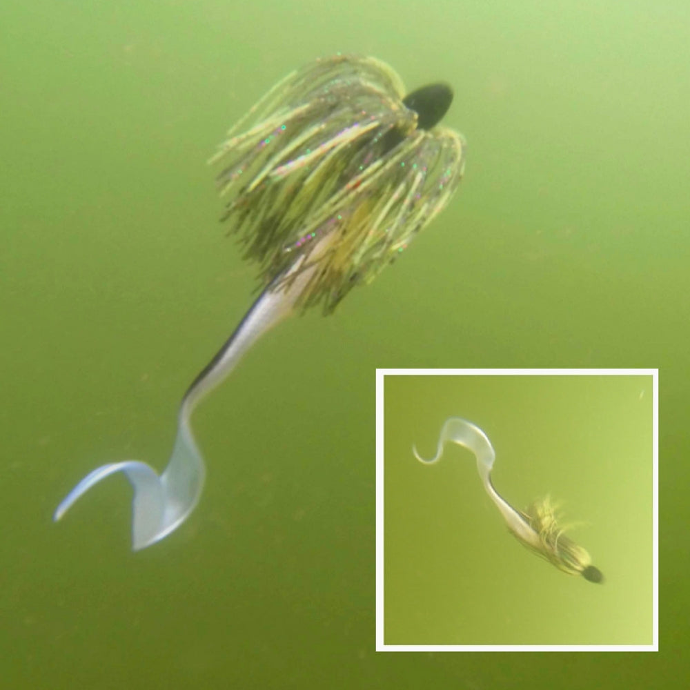 Fishing Tackle: Vike 11/4 oz Skirted Microjig in Black Blue