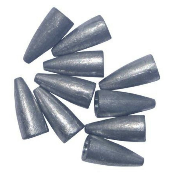 Fishing Tackle: Swimerz 3/8 oz Lead Bullet Sinker - Qty 10 Pack
