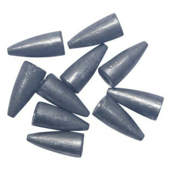 Fishing Tackle: Swimerz 1/2 oz Lead Bullet Sinker - Qty 10 Pack