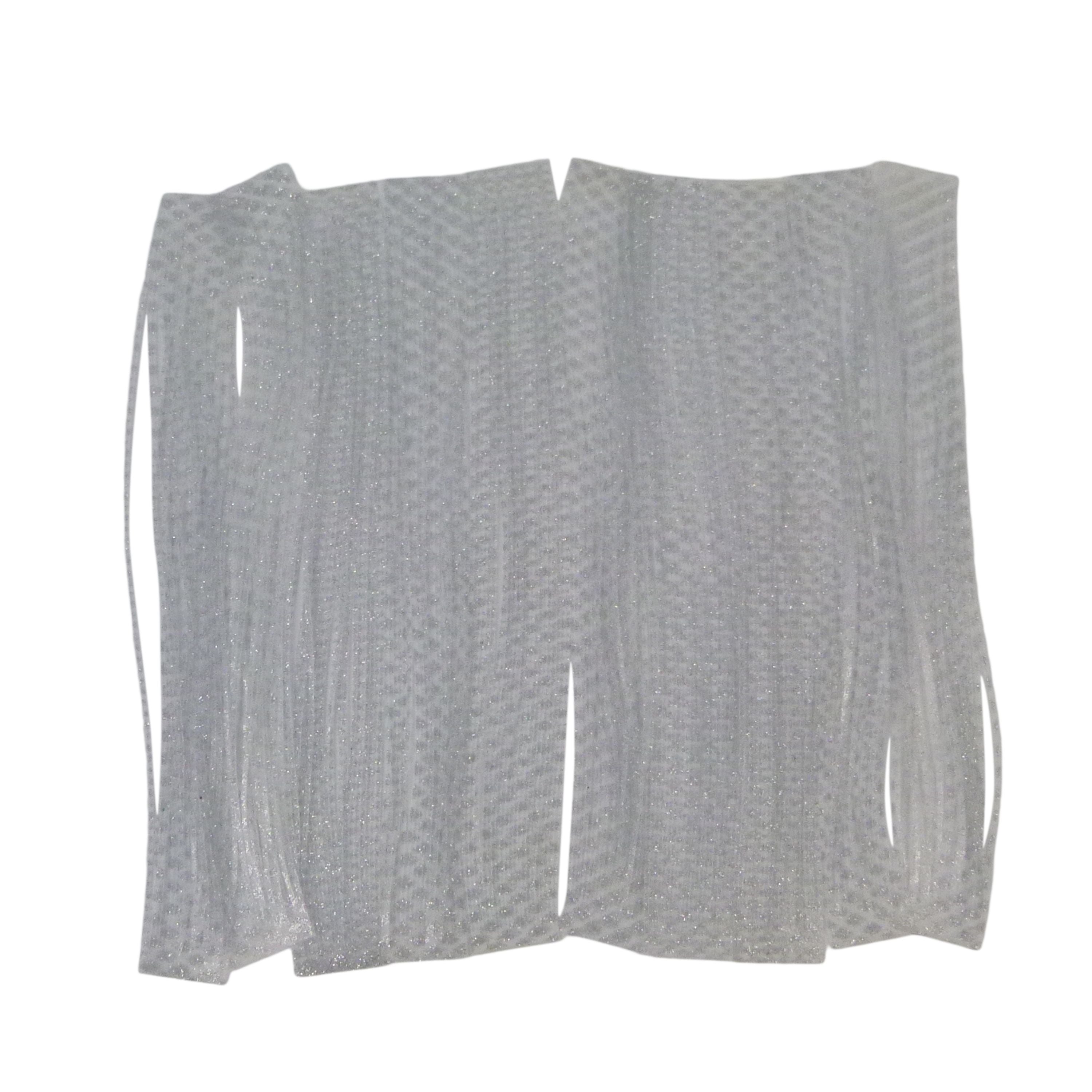 Fishing Tackle: Artizan 22 strand silicon skirt, Natural Clear Silver, Pack of 20