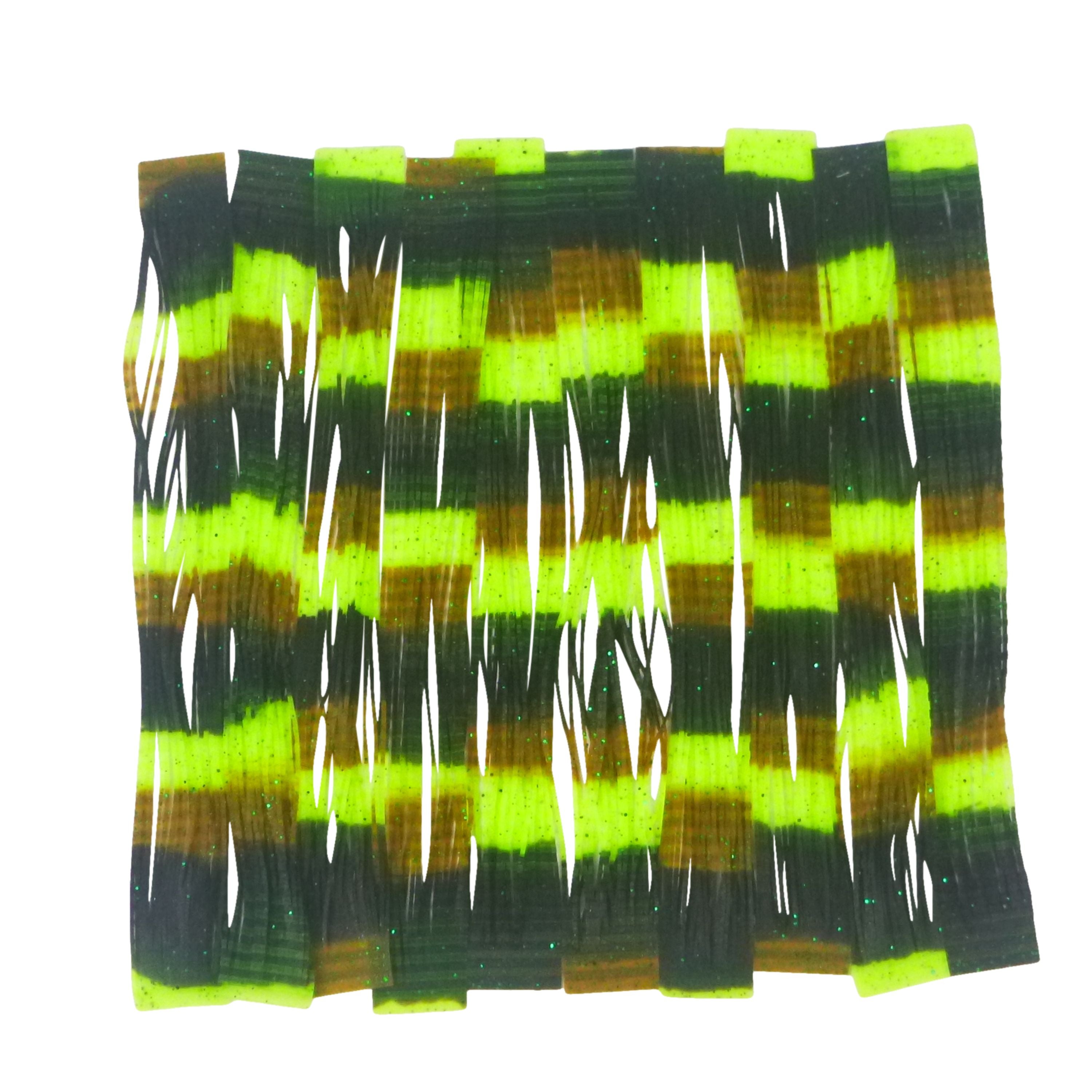 Fishing Tackle: Artizan 22 strand silicon skirt, Green Ripple, Pack of 20
