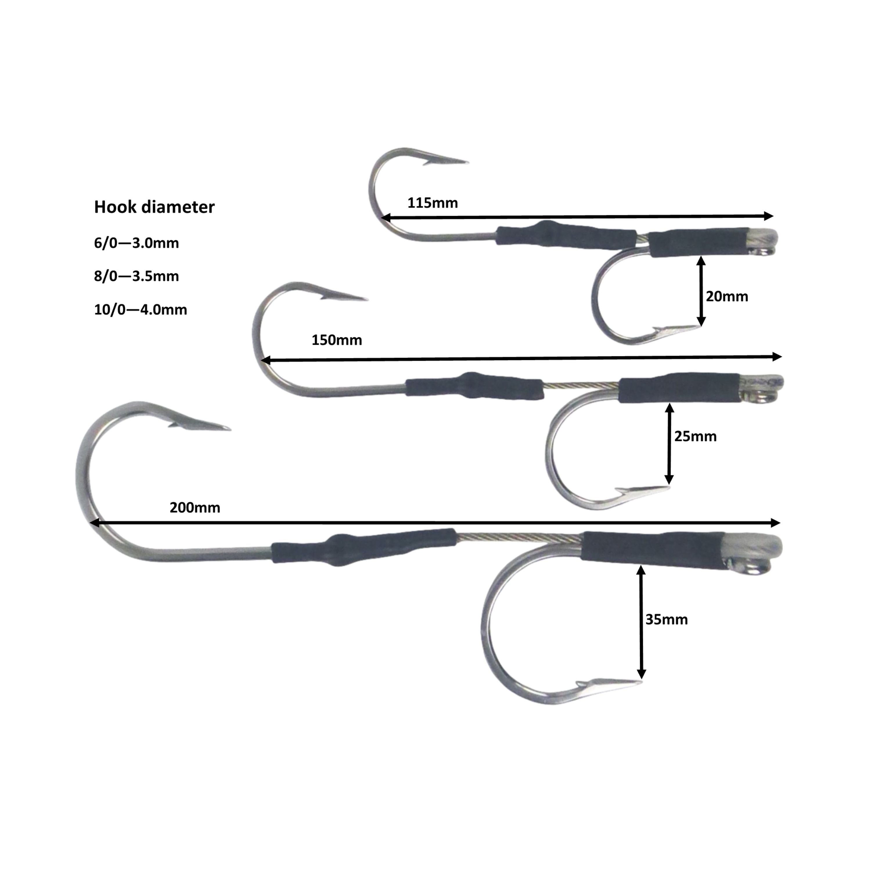 Fishing Tackle: Swimerz Jigging & Trolling Hooks, 180 Double, 6/0, Qty 3