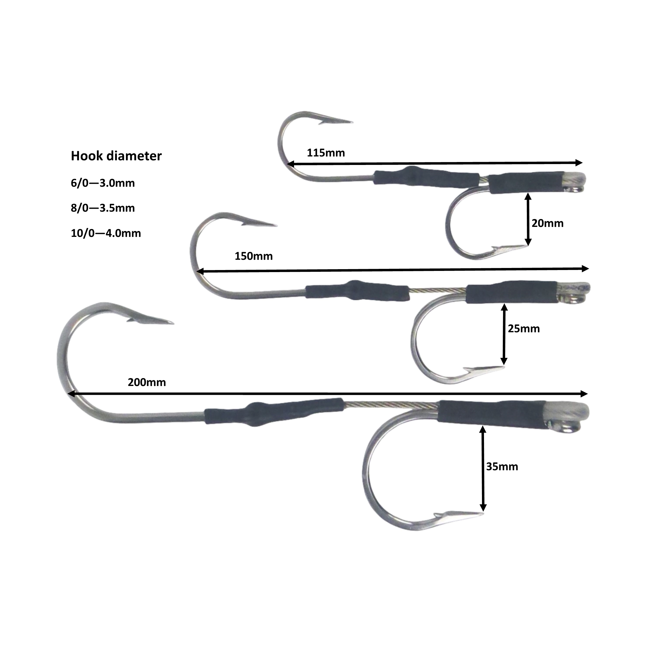 Fishing Tackle: Swimerz Jigging & Trolling Hooks, 180 Double, 10/0, Qty 3