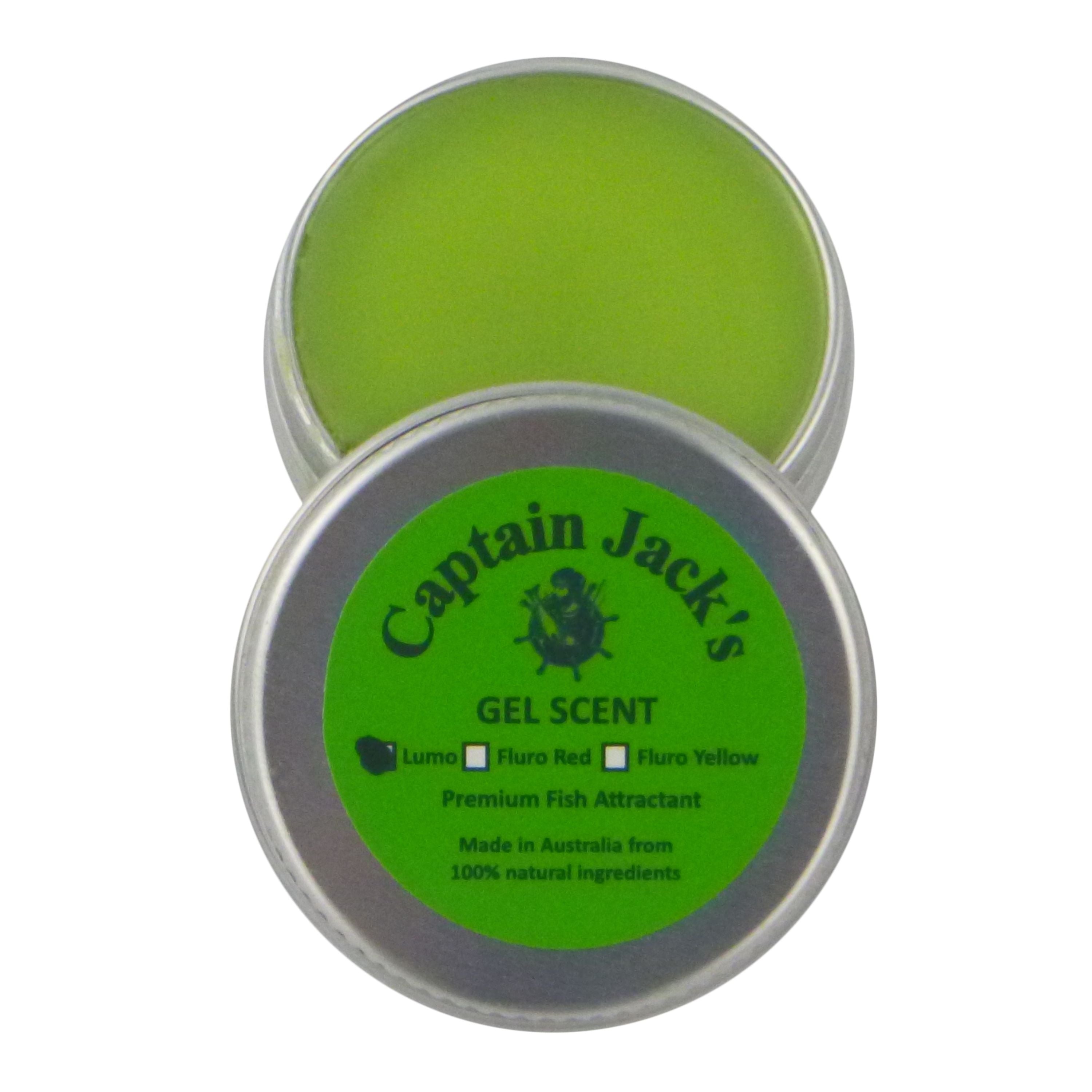 Fishing Tackle: Captain Jack's Gel Scent - Lumo Blue Green, 15 gm Tin