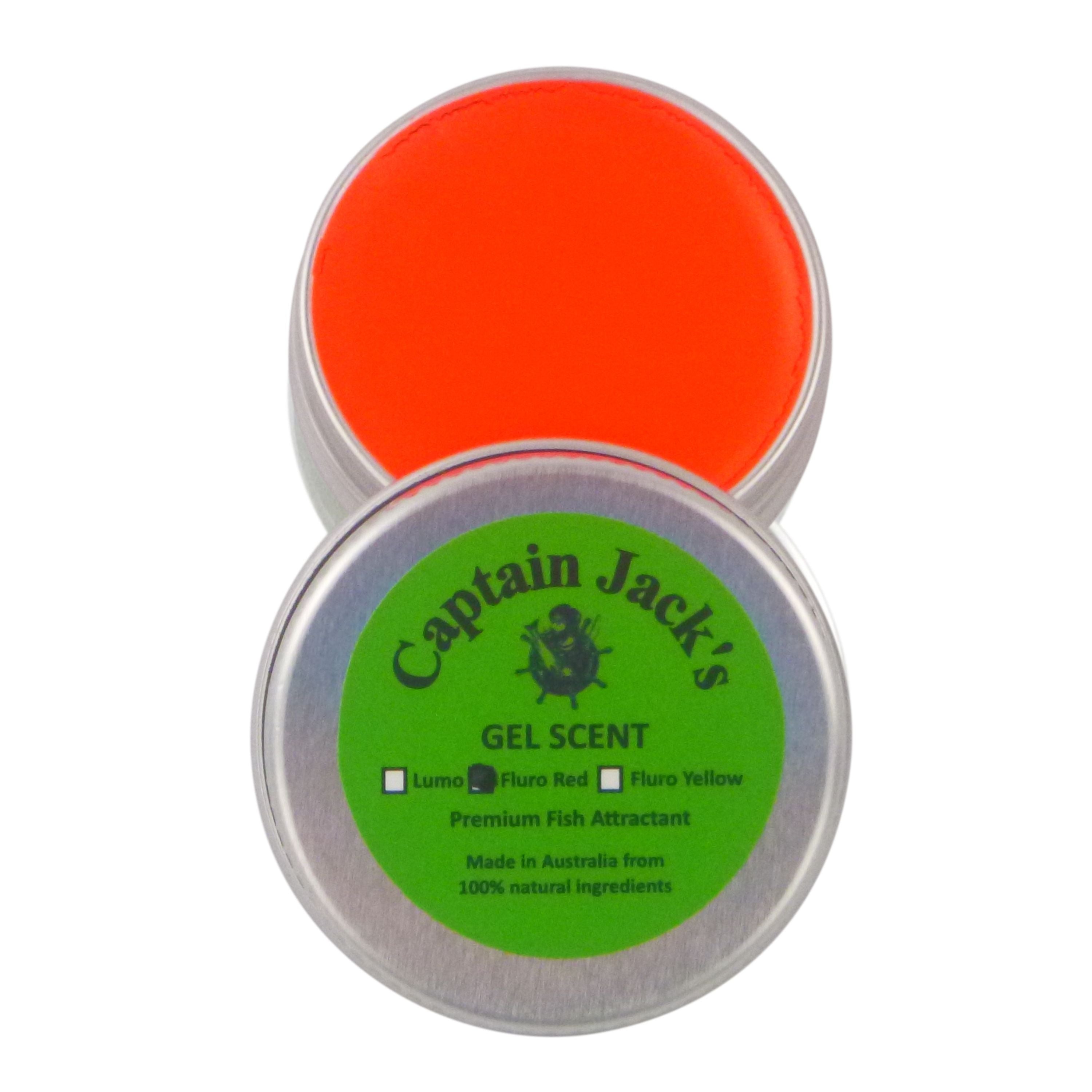Fishing Tackle: Captain Jack's Gel Scent - Fluoro Red, 15 gm Tin