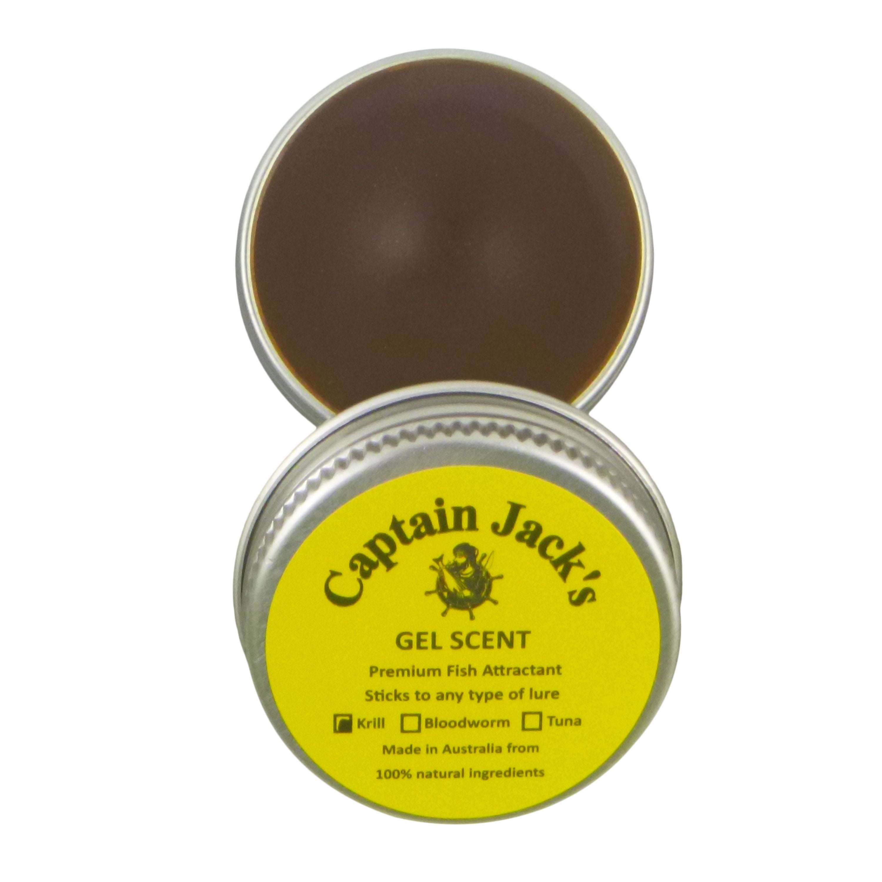 Fishing Tackle: Captain Jack's Gel Scent - Krill, 15 gm Tin