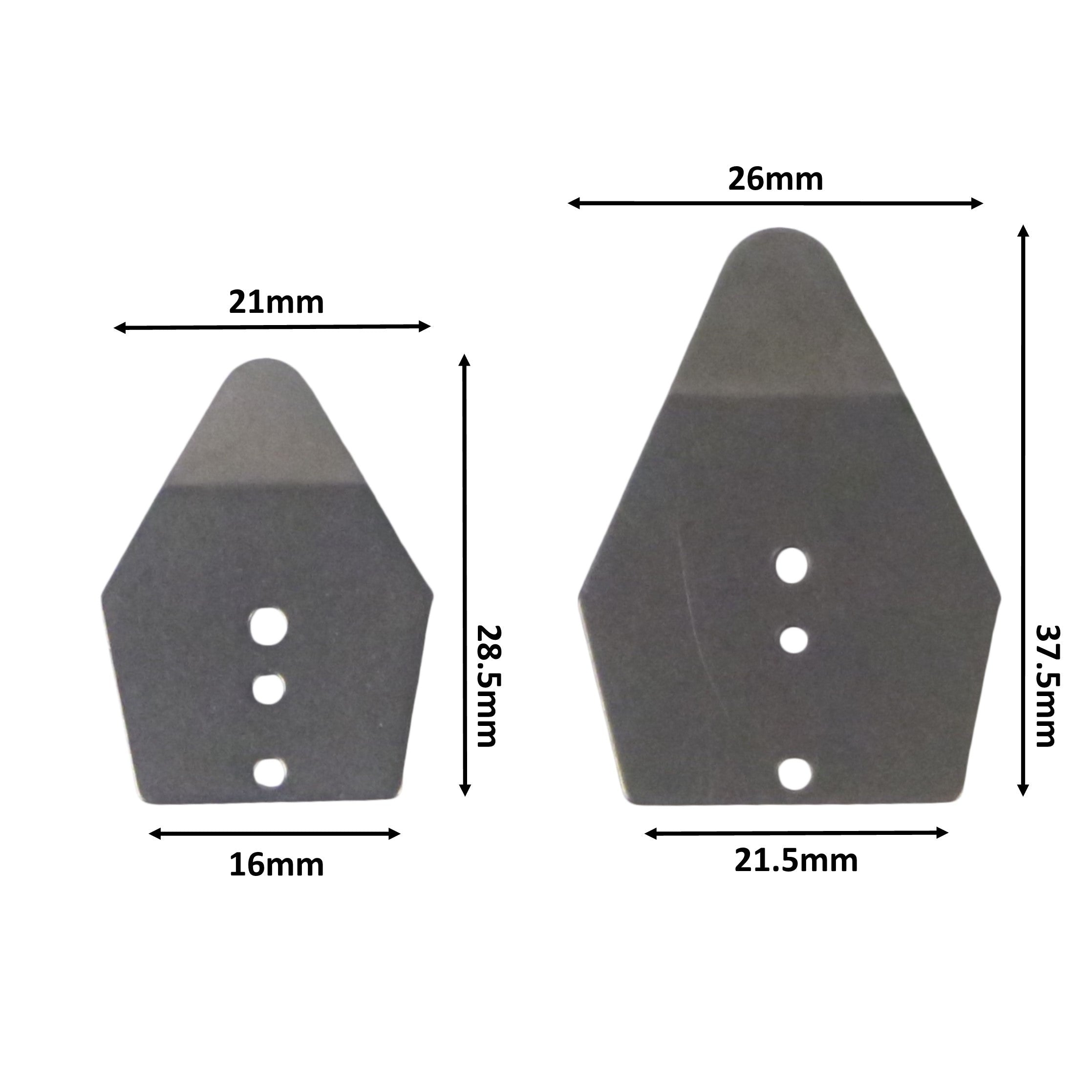 Fishing Tackle: Artizan Shakee Blade, Small 28.5L x 21mmW, Base 16mm, 10 pack