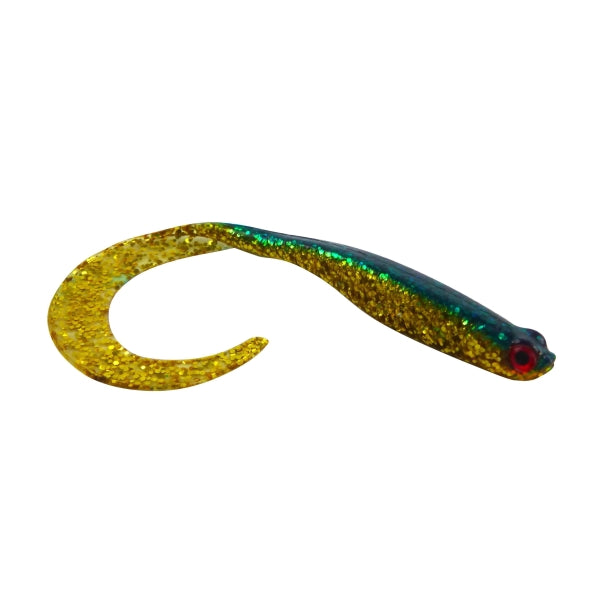 Fishing Tackle: Swimerz 100 mm VTail Soft Plastic Lure Gold Glitter, 5 pack