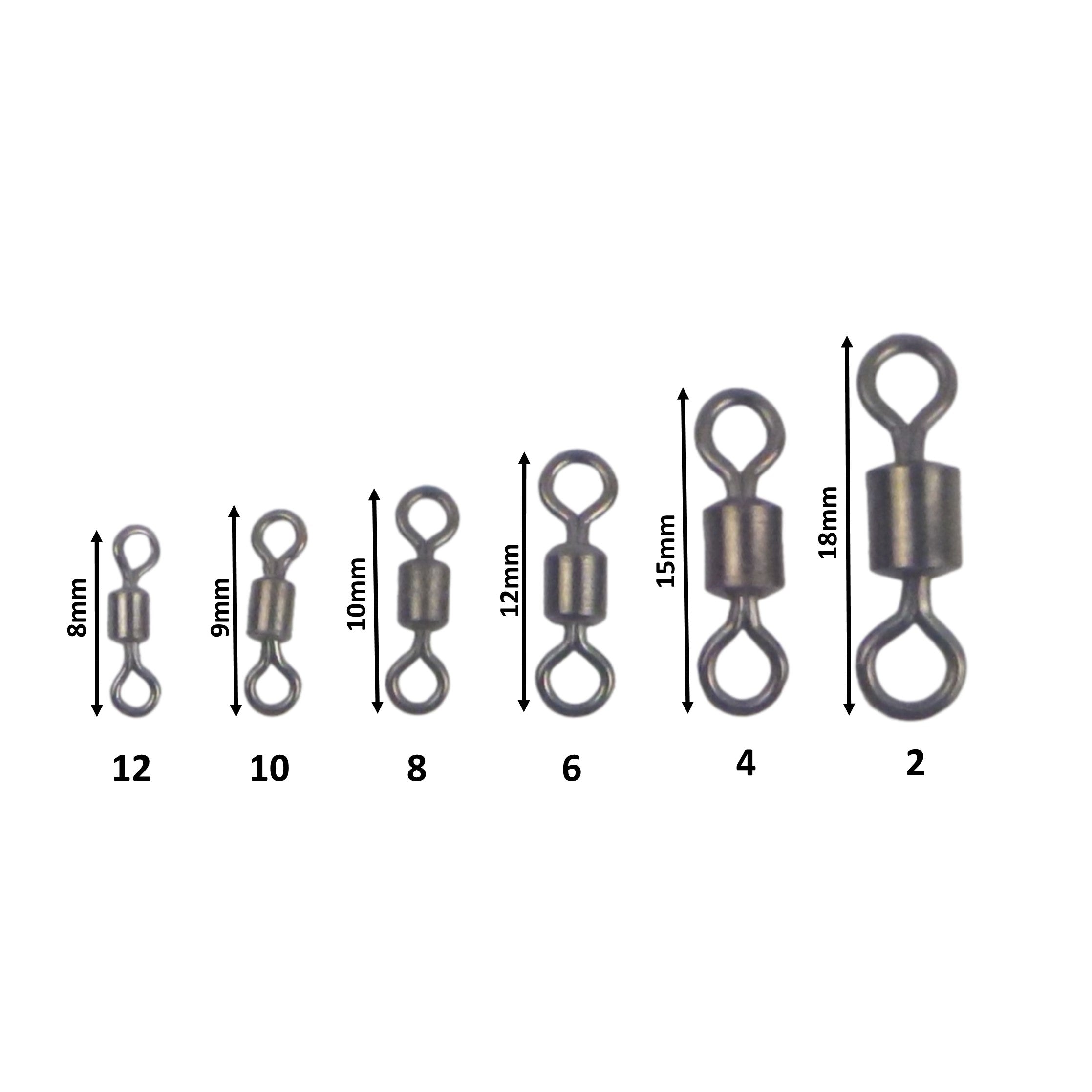 Fishing Tackle: Swimerz Rolling Swivels, Size 8, 40 pack