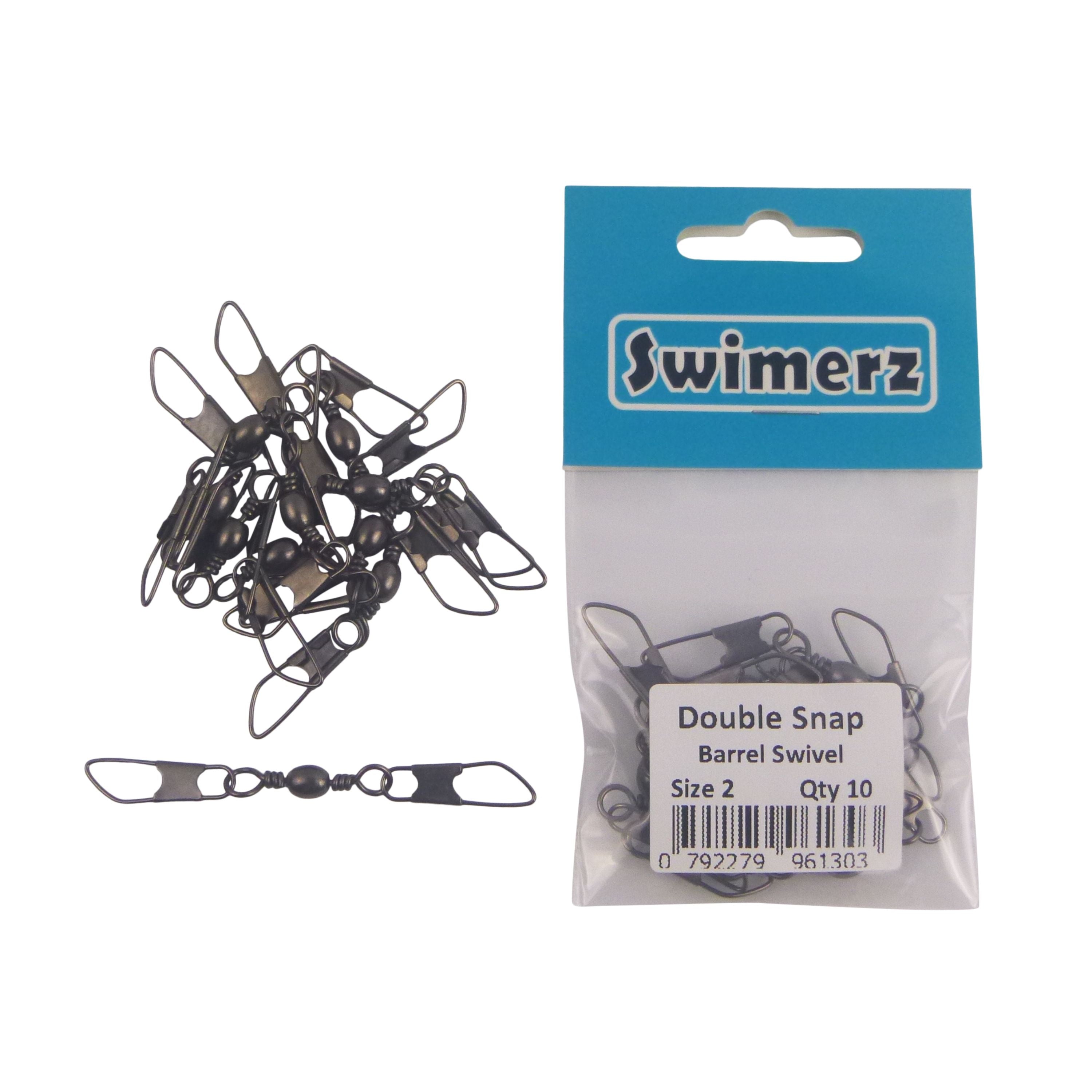 Fishing Tackle: Swimerz Double Snap Barrel Swivels, Size 2, 10 pack