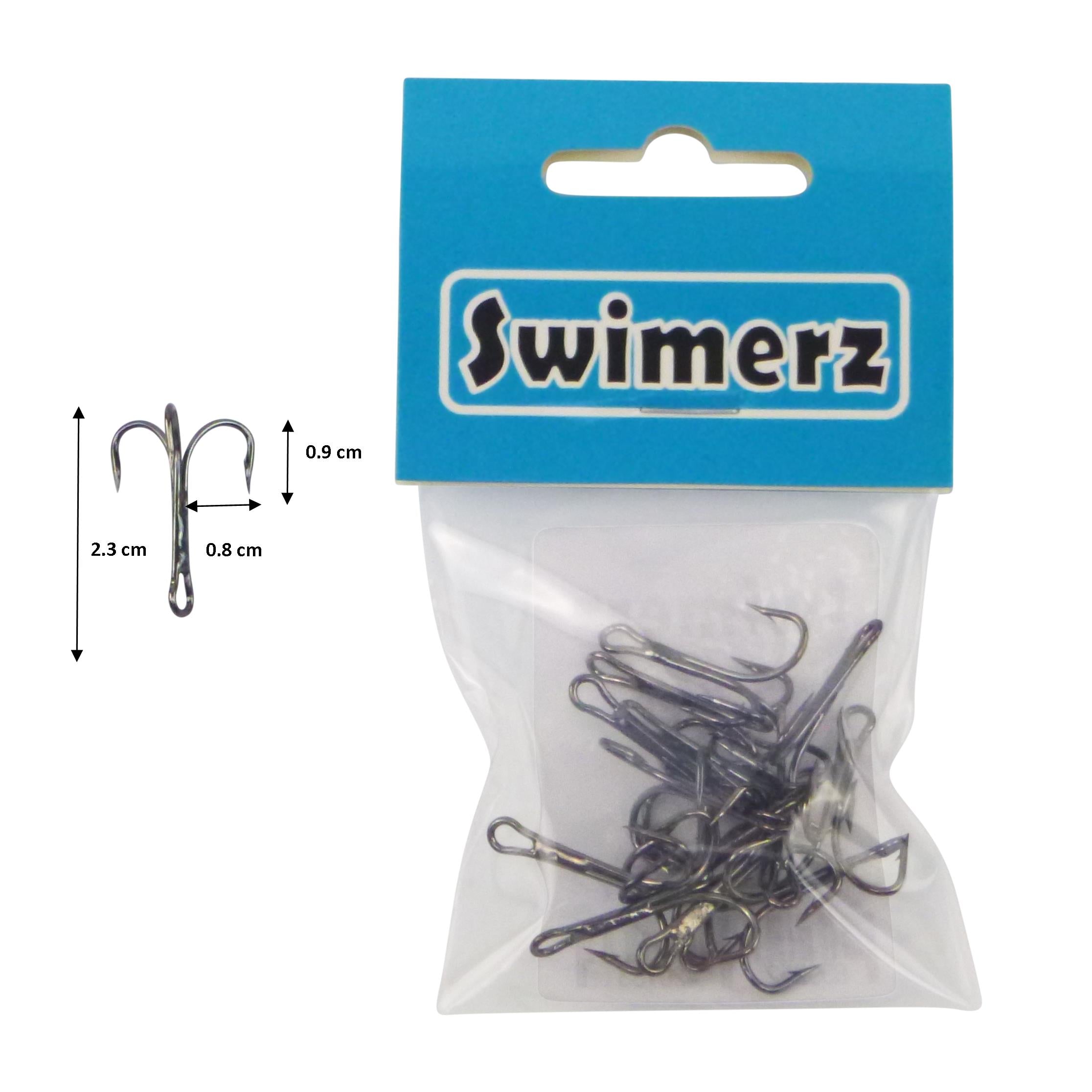 Fishing Tackle: Swimerz Striker Trebles Size 4, 12 pack