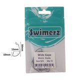 Fishing Tackle: Swimerz 0/4 Wide Gape Worm Hook 15 Pack