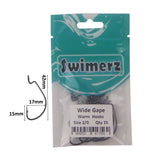 Fishing Tackle: Swimerz 2/0 Wide Gape Worm Hook 15 Pack