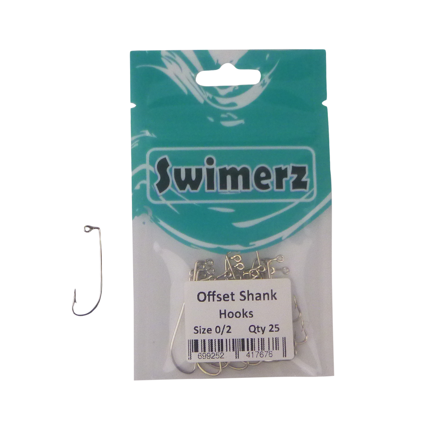 Fishing Tackle: Swimerz 0/2 Offset Shank Jig Hook 25 Pack