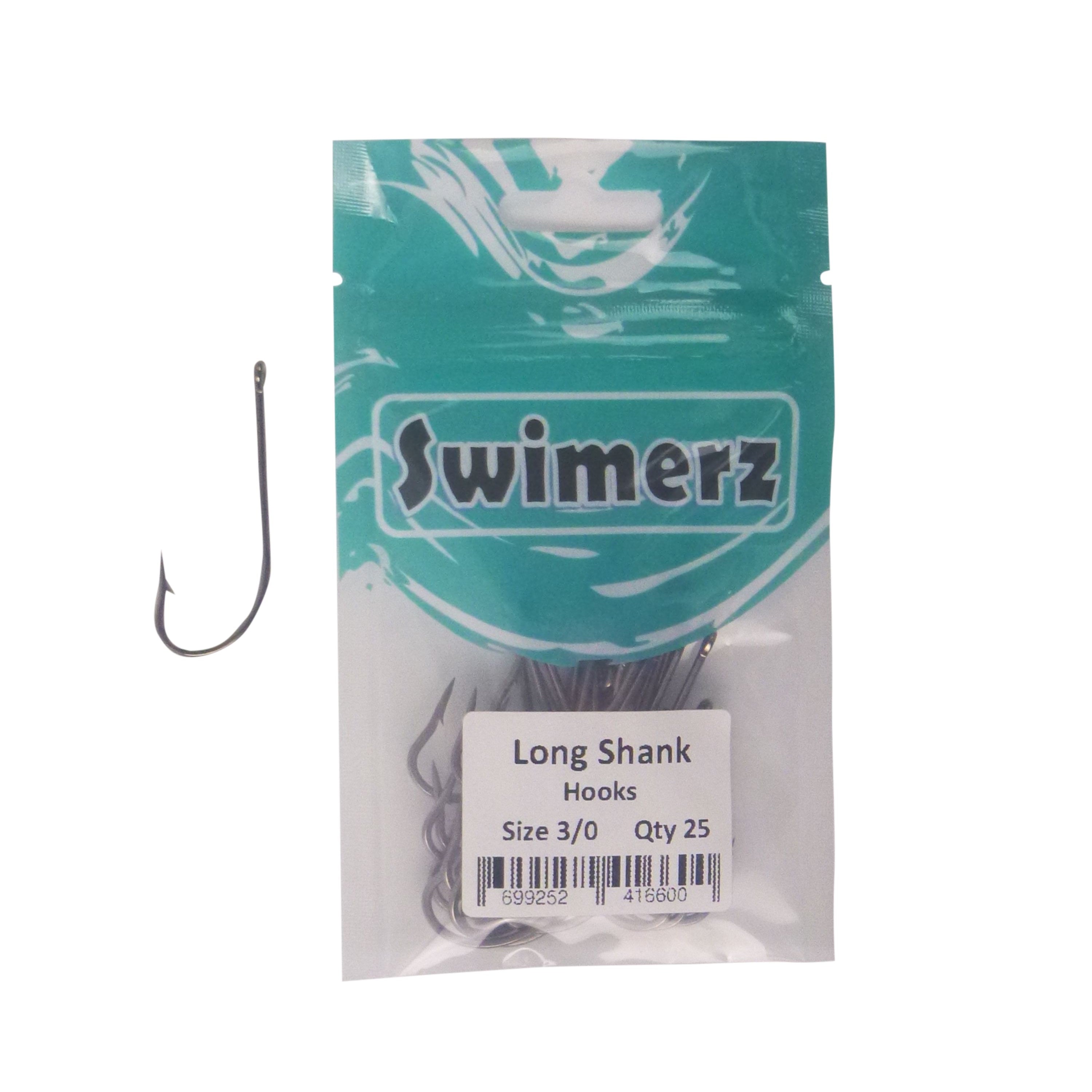 Fishing Tackle: Swimerz 3/0 Long Shank Worm Hook 25 Pack