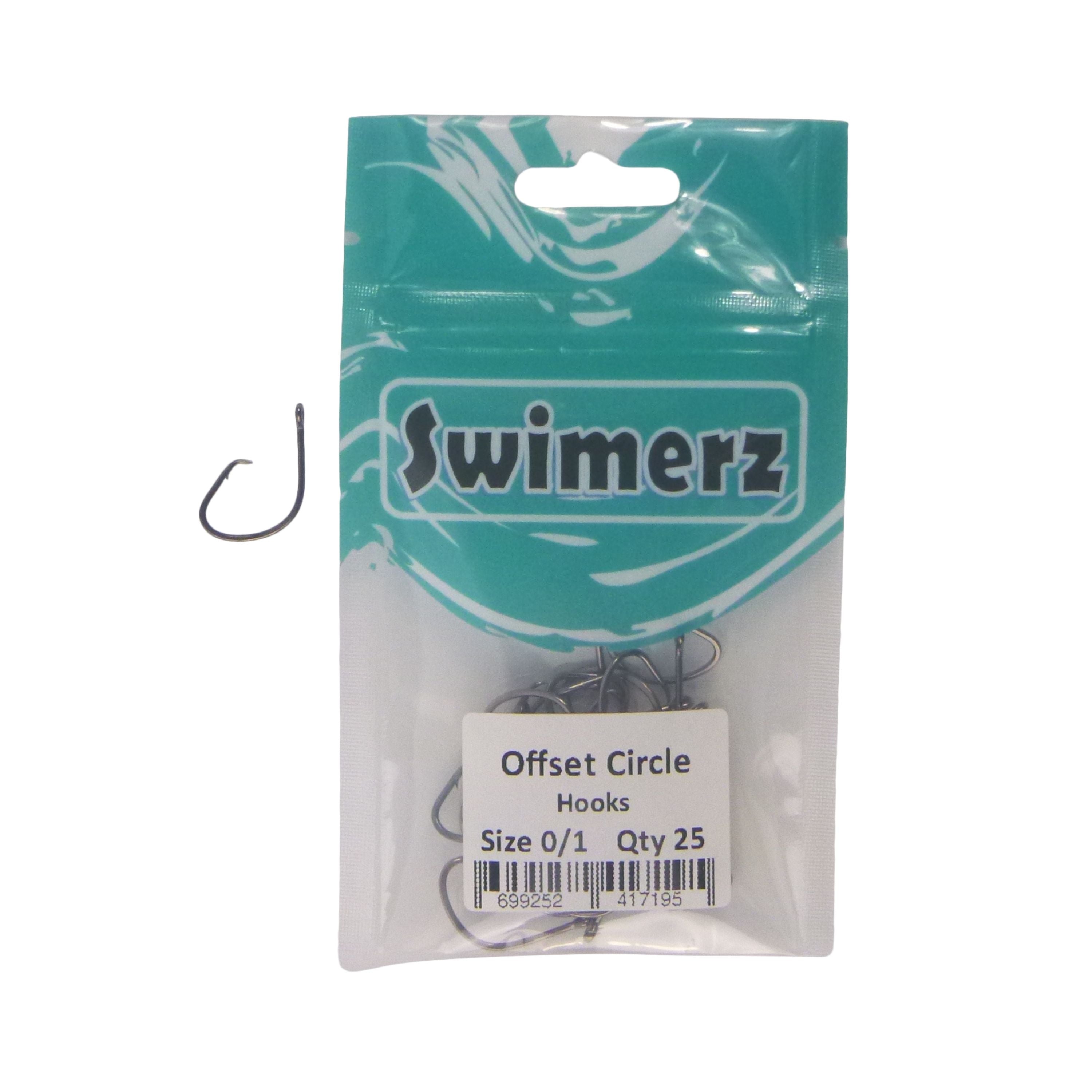 Fishing Tackle: Swimerz 0/1 Offset Circle Hook 25 Pack