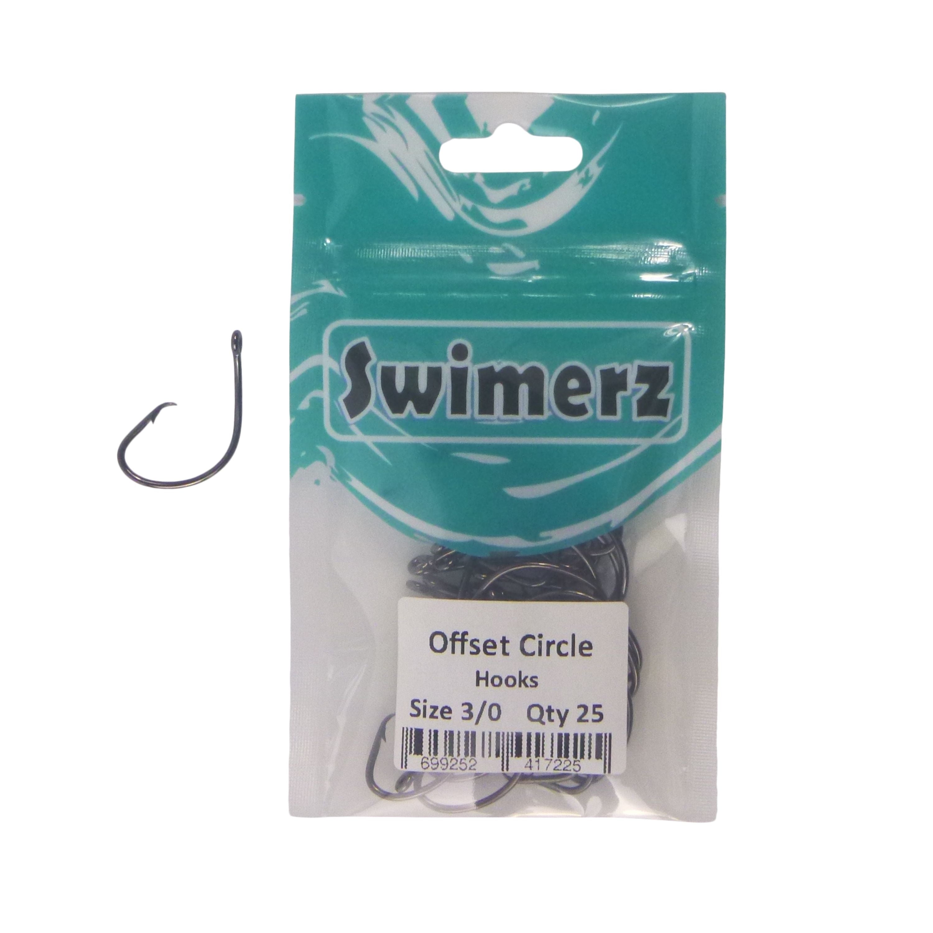 Fishing Tackle: Swimerz 3/0 Offset Circle Hook 25 pack