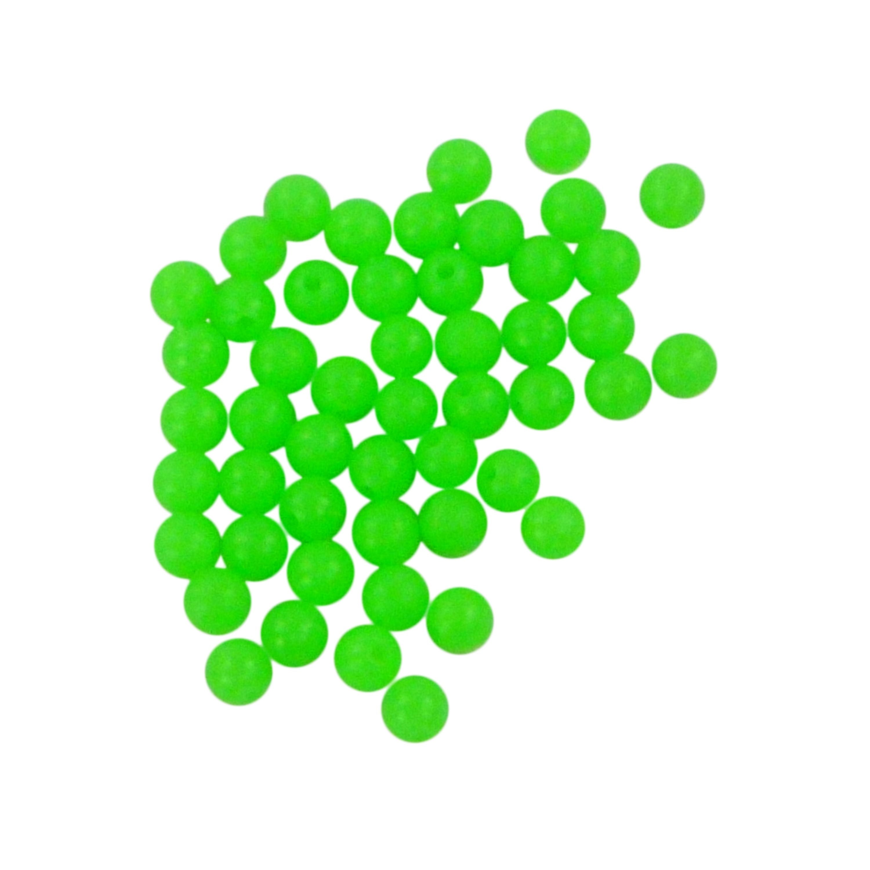 Fishing Tackle: Swimerz Beads, 6mm, Lumo Green, 50 pack