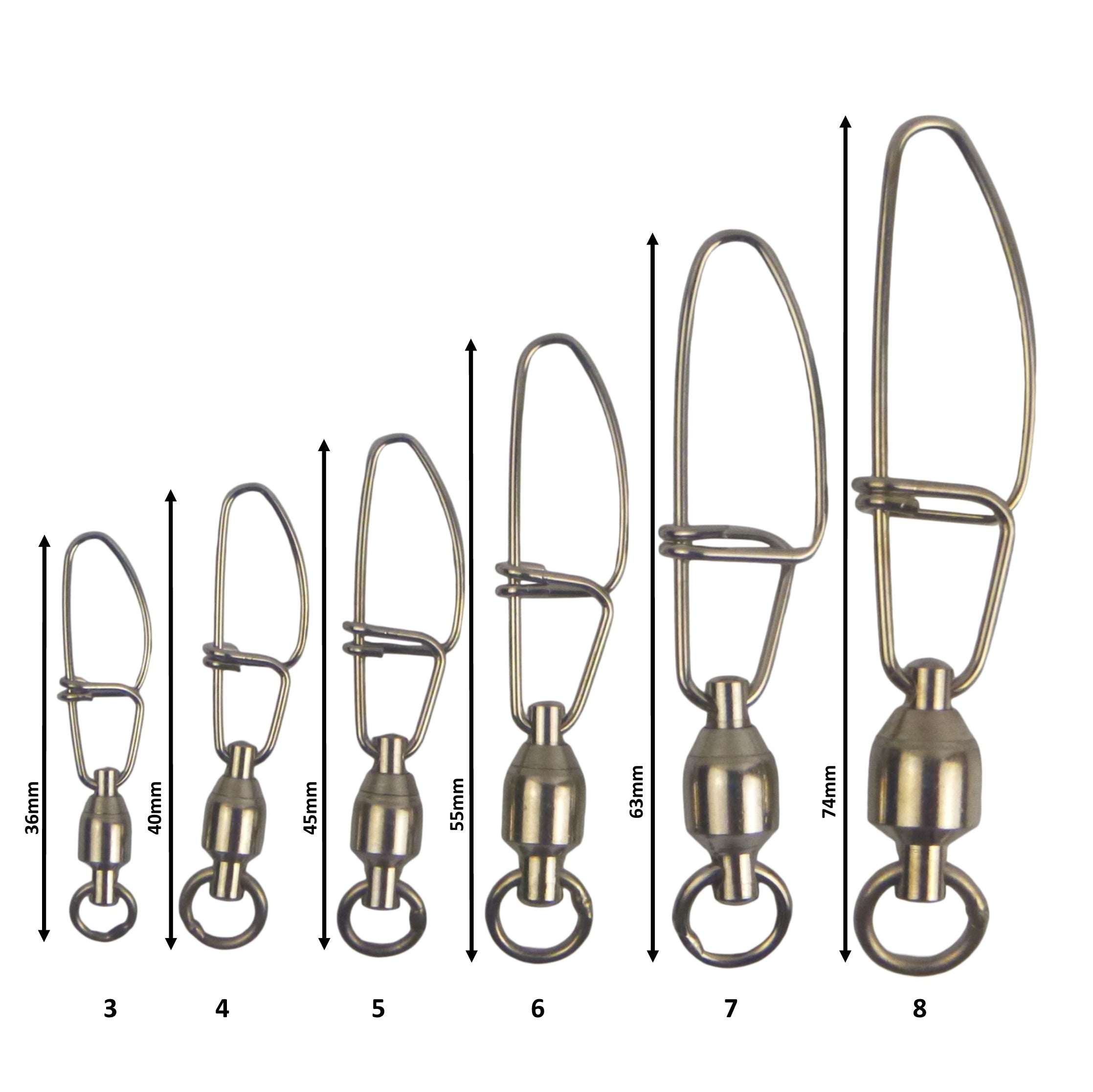 Fishing Tackle: Swimerz HD Ball Bearing Swivels with Crosslock Snap, Size 4, 17 pack