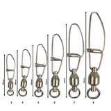 Fishing Tackle: Swimerz HD Ball Bearing Swivels with Crosslock Snap, Size 8, 8 pack