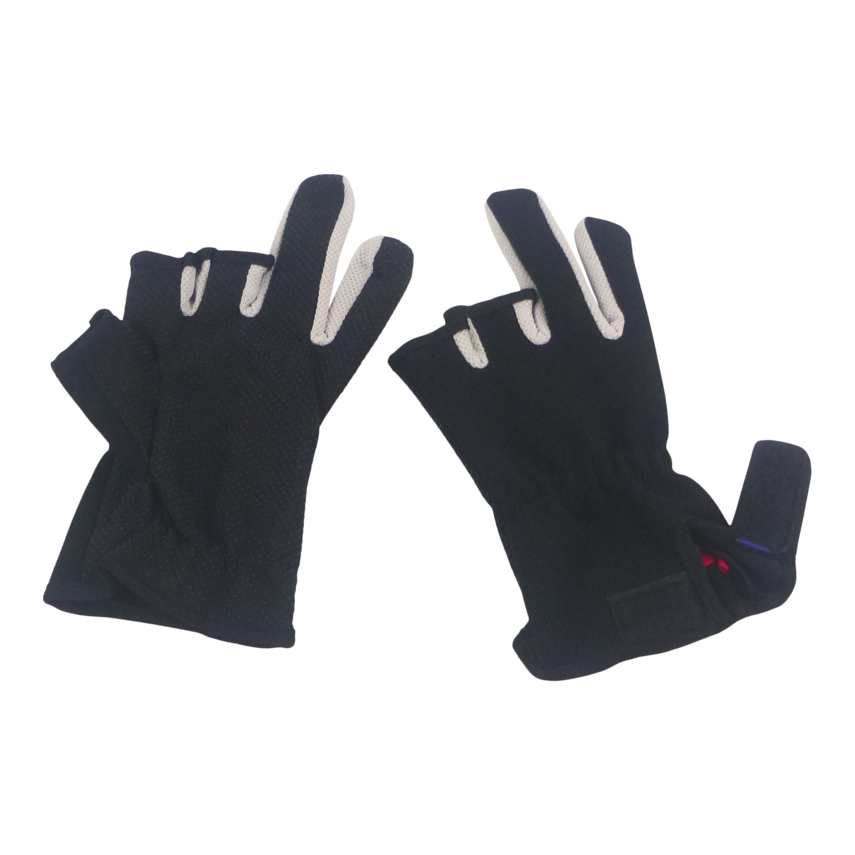 Fishing Tackle: BSTC 3 Finger Gloves, Black