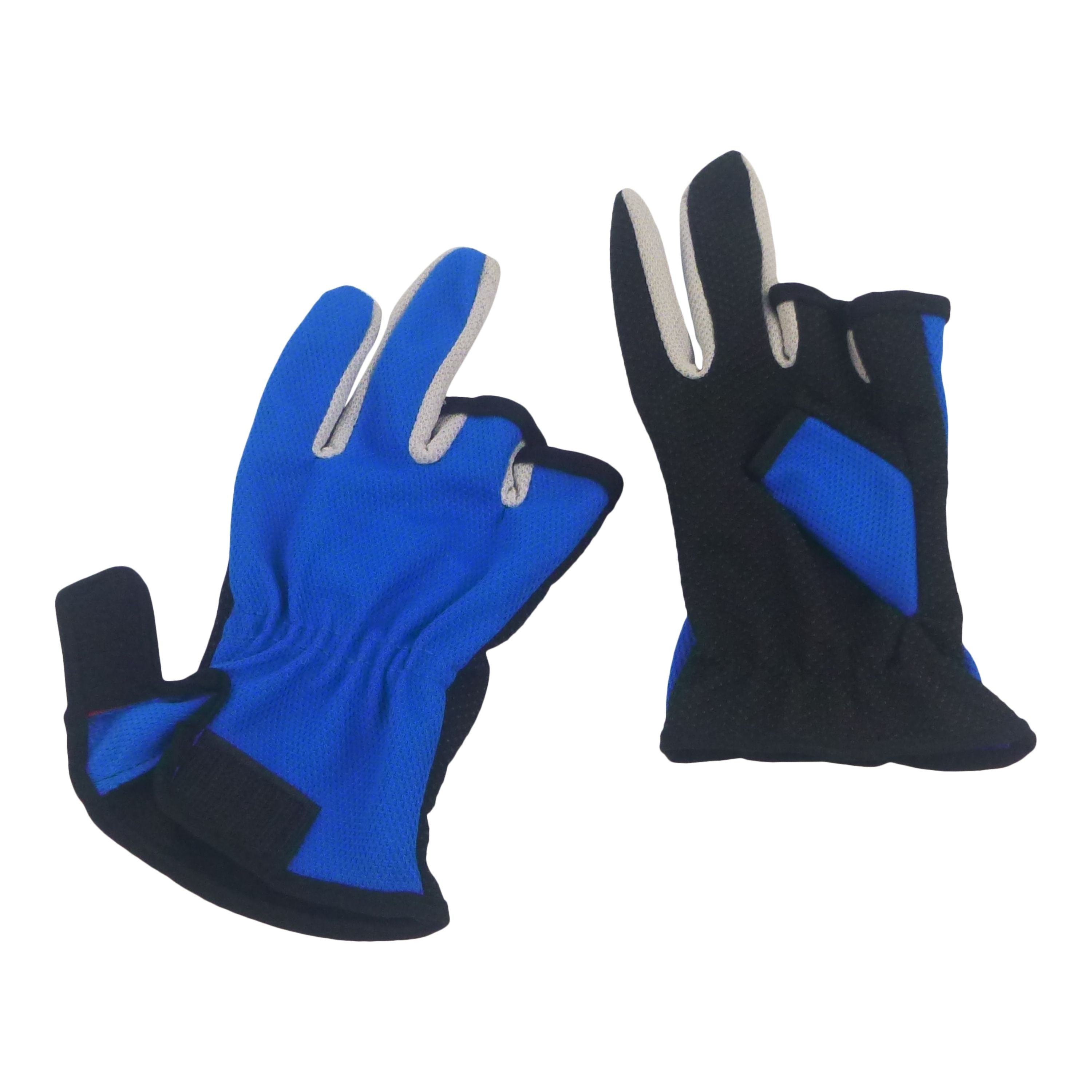 Fishing Tackle: BSTC 3 Finger Gloves, Blue