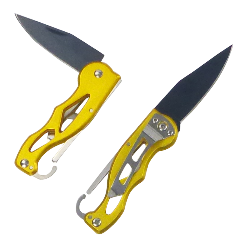 Fishing Tackle: Rig Ezy Light Rigging Knife, Folding, Gold
