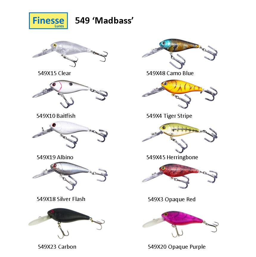 Fishing Tackle: Finesse 'Madbass' Herringbone, 85mm Deep Diving Crankbait