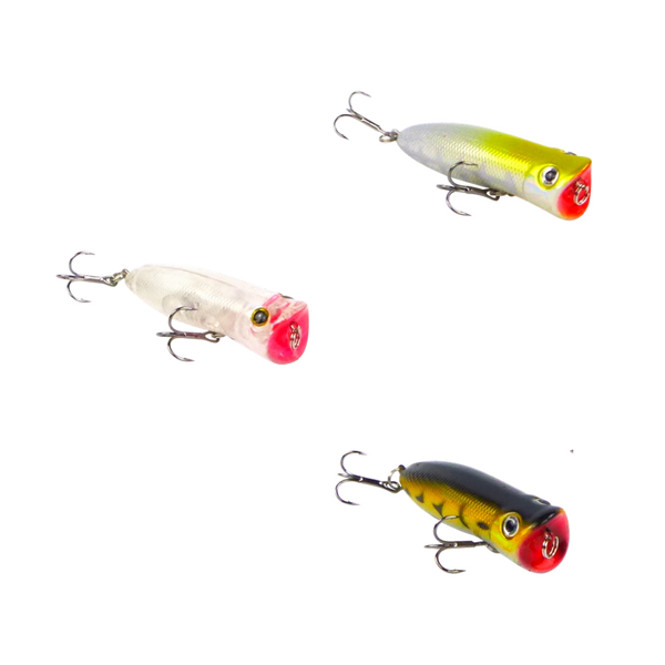 Fishing Tackle: Toppu Mizzu Popper, 55mm, White Flash