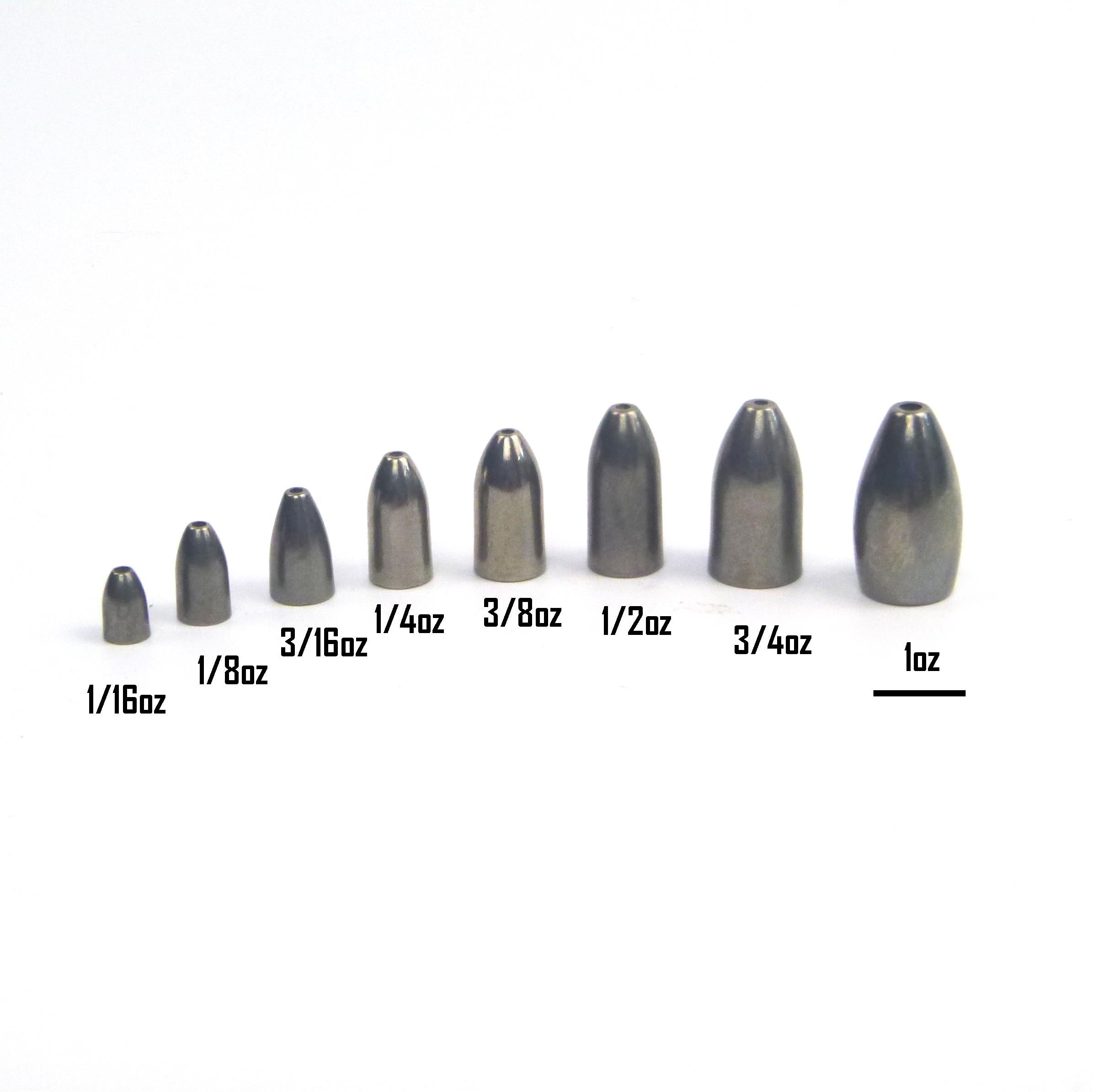 Fishing Tackle: Swimerz 3/8 oz Tungsten Bullet Sinker. Qty 5.