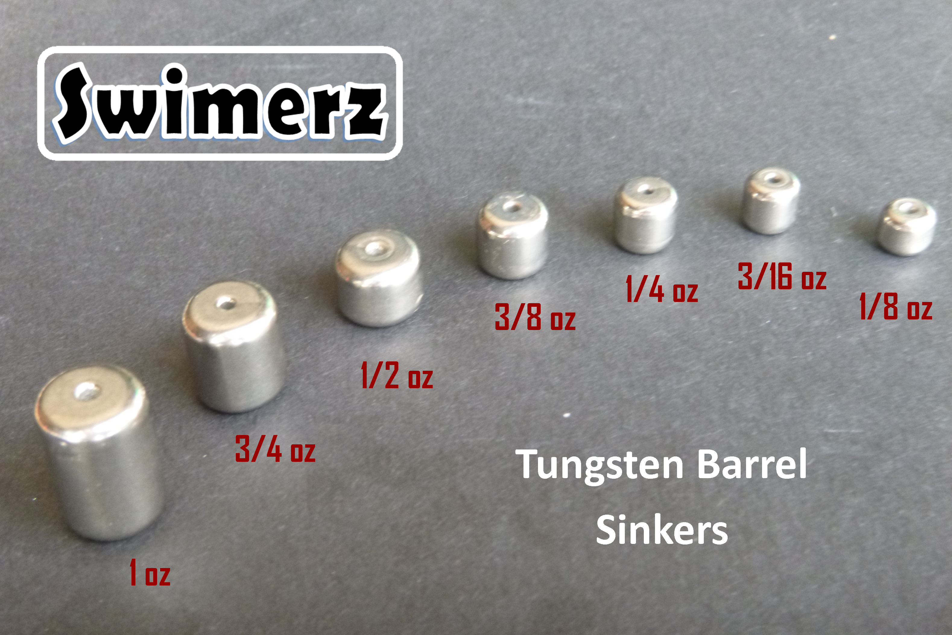 Fishing Tackle: Swimerz 3/4oz Tungsten Barrel Sinker, Qty 2 per Pack.