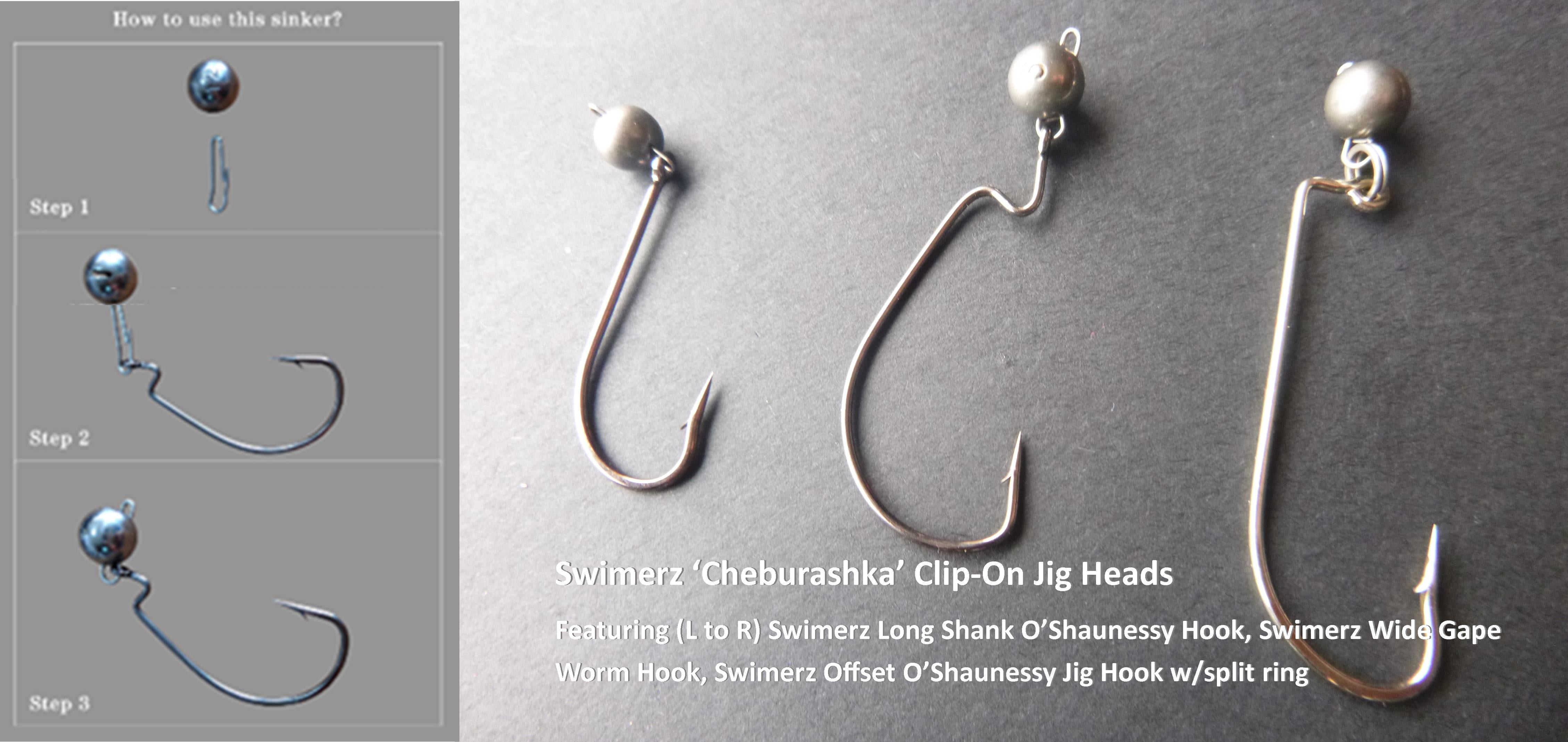 Fishing Tackle: Swimerz 1 Gram Cheburashka Clip-On Jig Head 20 Pack