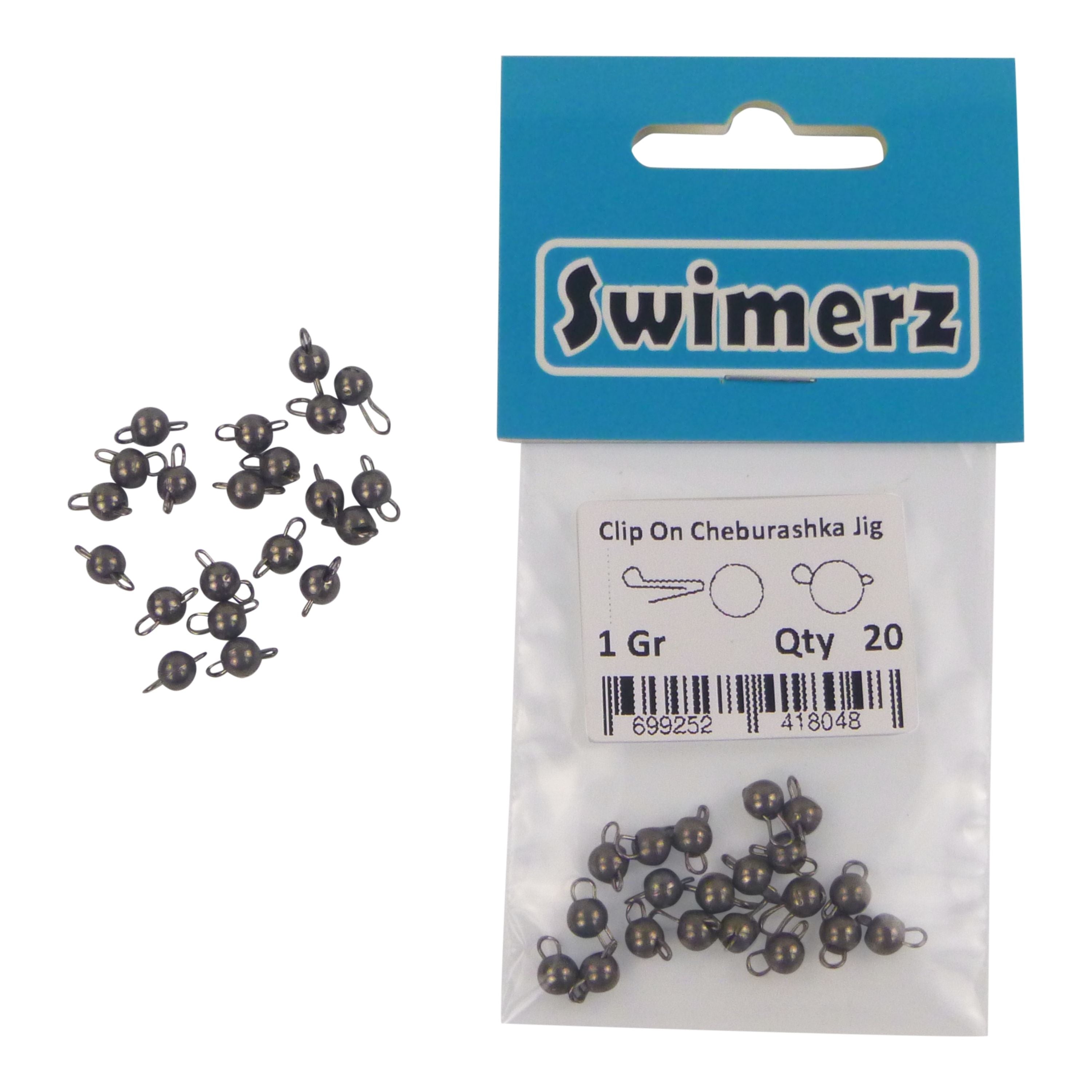 Fishing Tackle: Swimerz 1 Gram Cheburashka Clip-On Jig Head 20 Pack