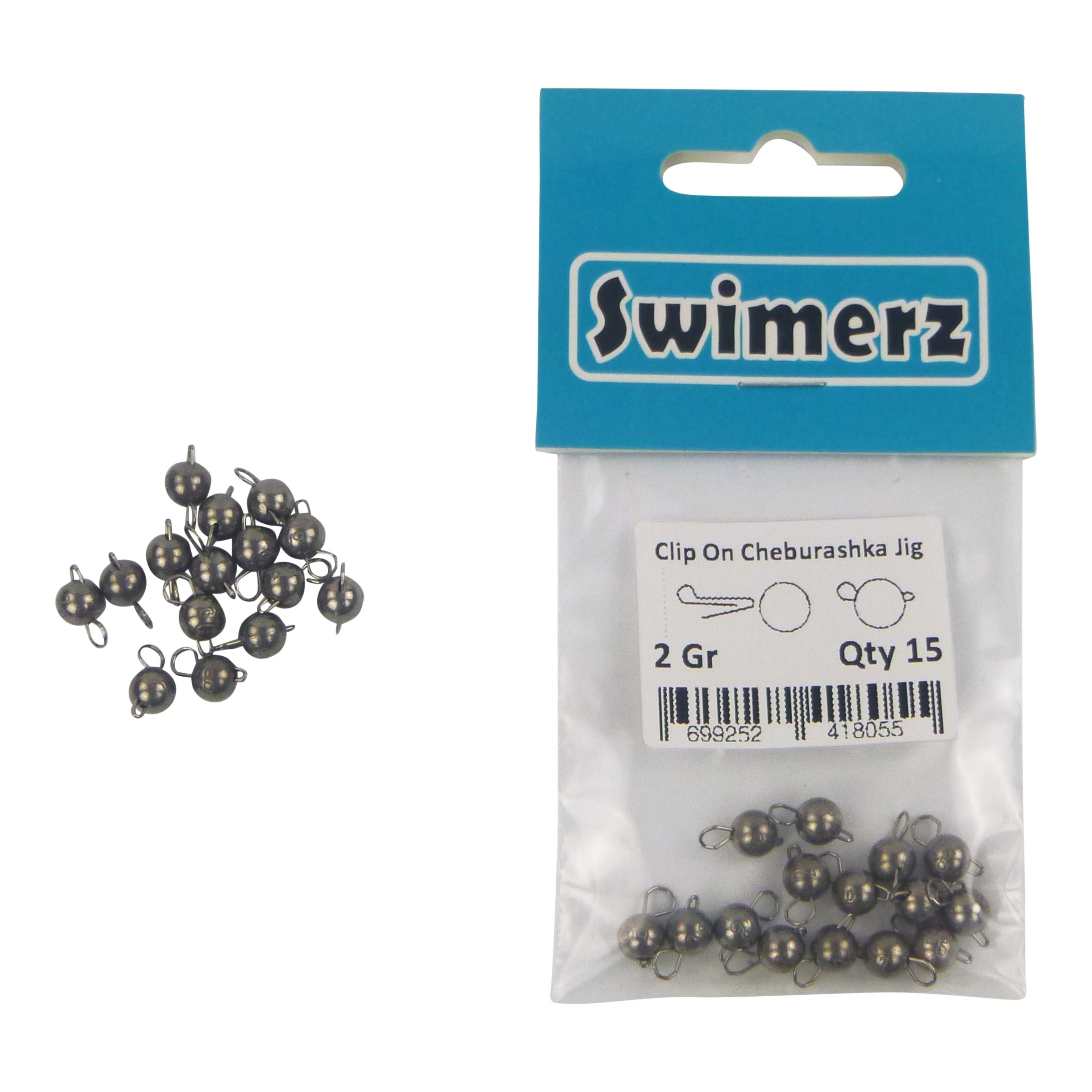 Fishing Tackle: Swimerz 2 Gram Cheburashka Clip-On Jig Head 15 Pack