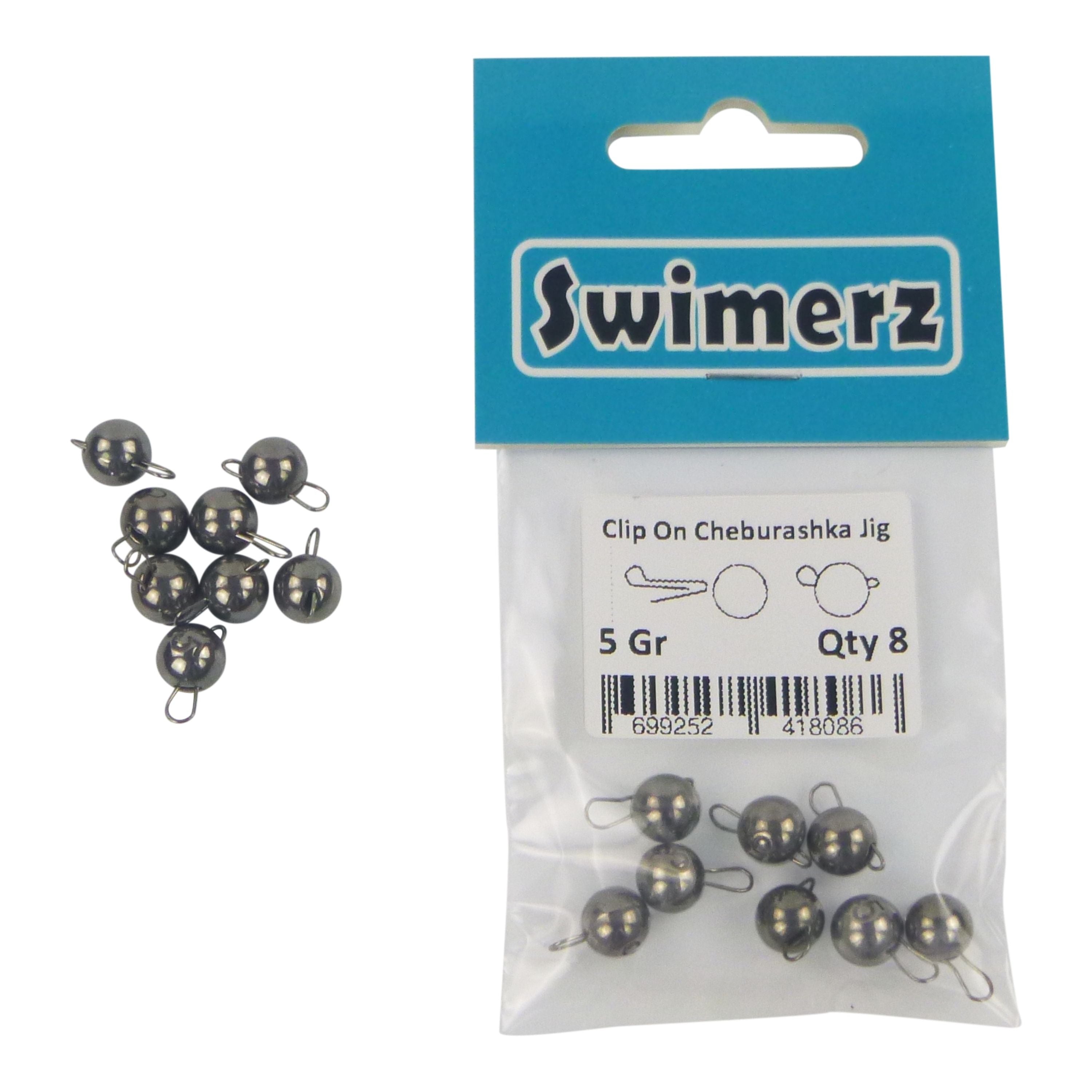 Fishing Tackle: Swimerz 5 Gram Cheburashka Clip-On Jig Head 8 Pack