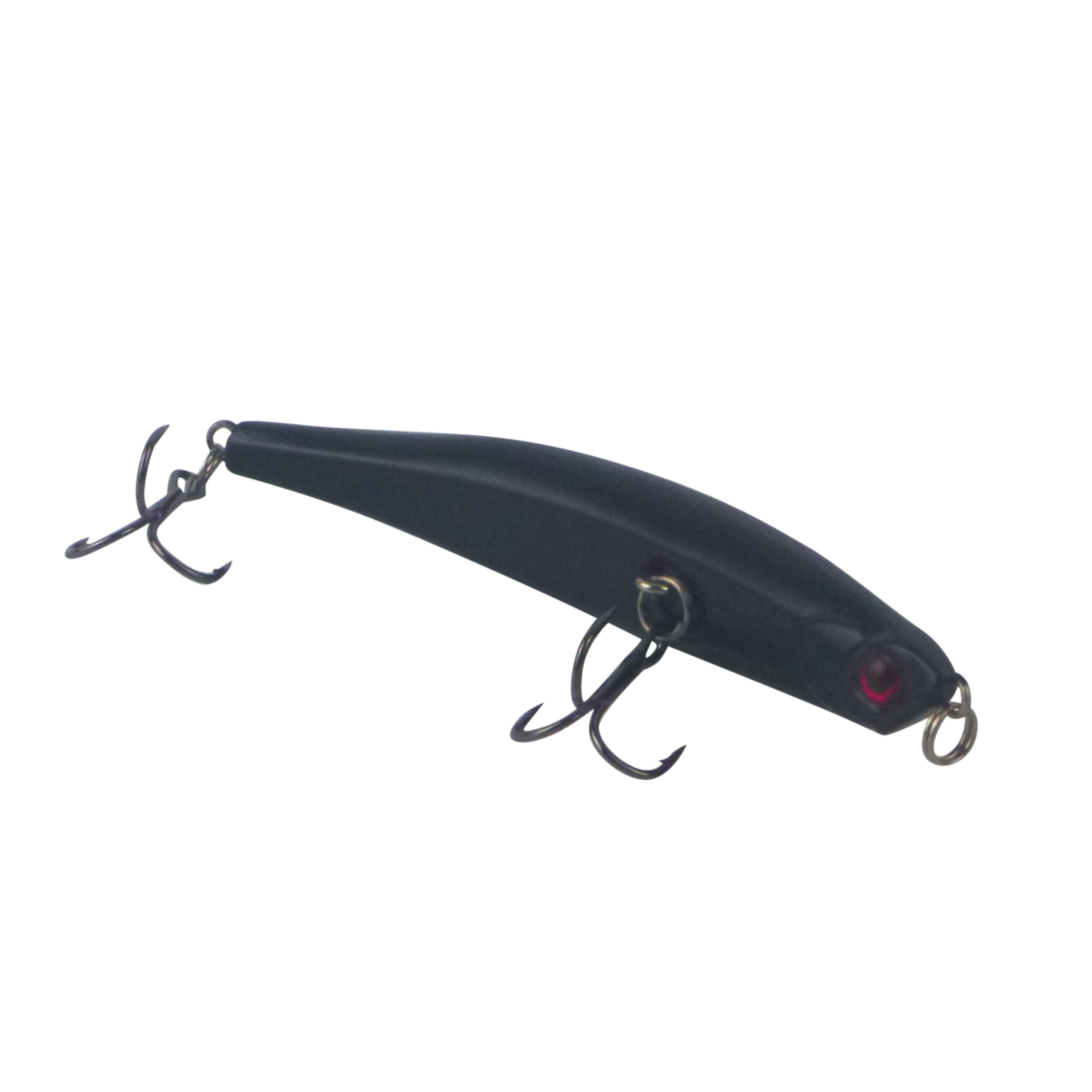 Fishing Tackle: Toppu Mizzu Sidewinder Bent Minnow, 95mm, Carbon