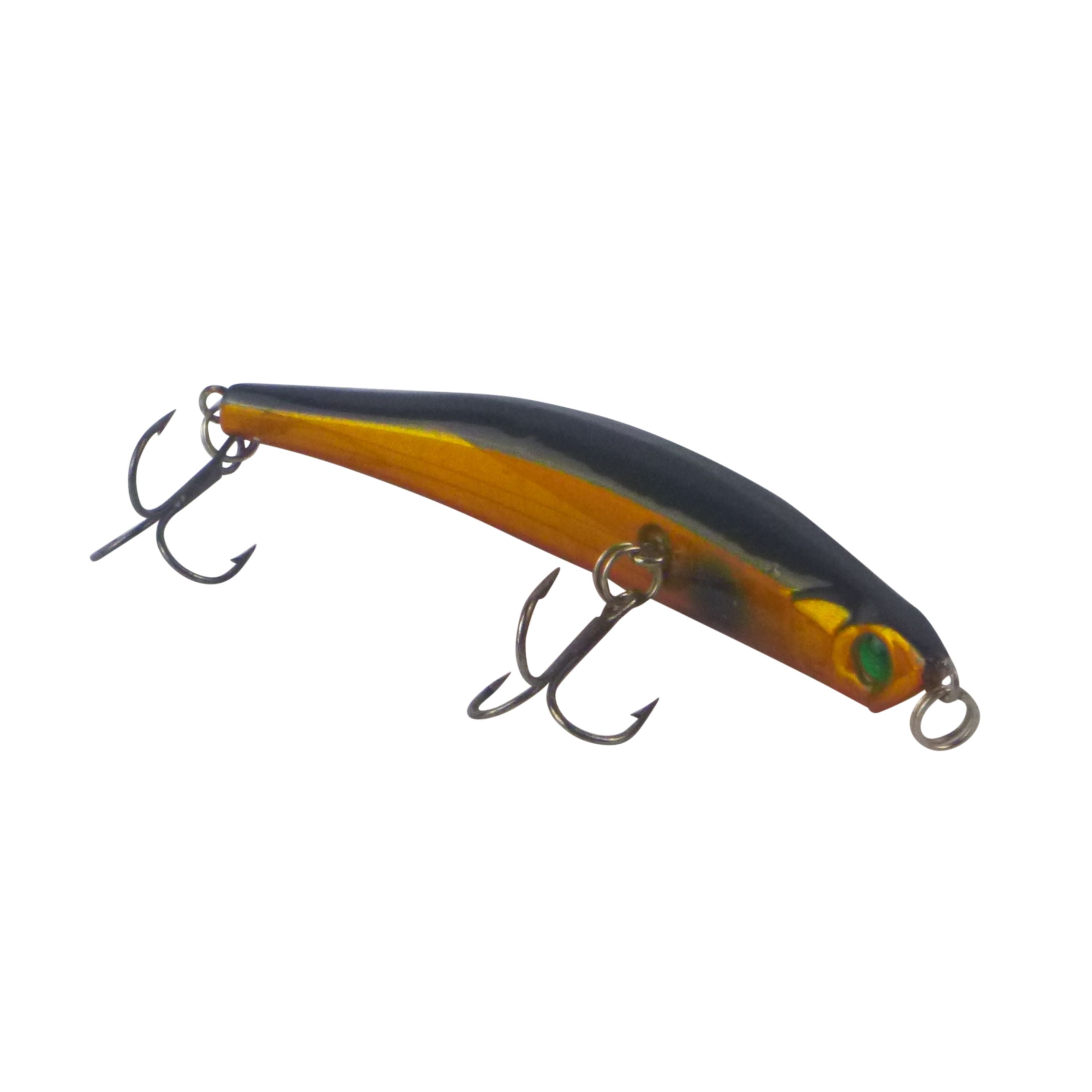 Fishing Tackle: Toppu Mizzu Sidewinder Bent Minnow, 95mm, Gold Flare