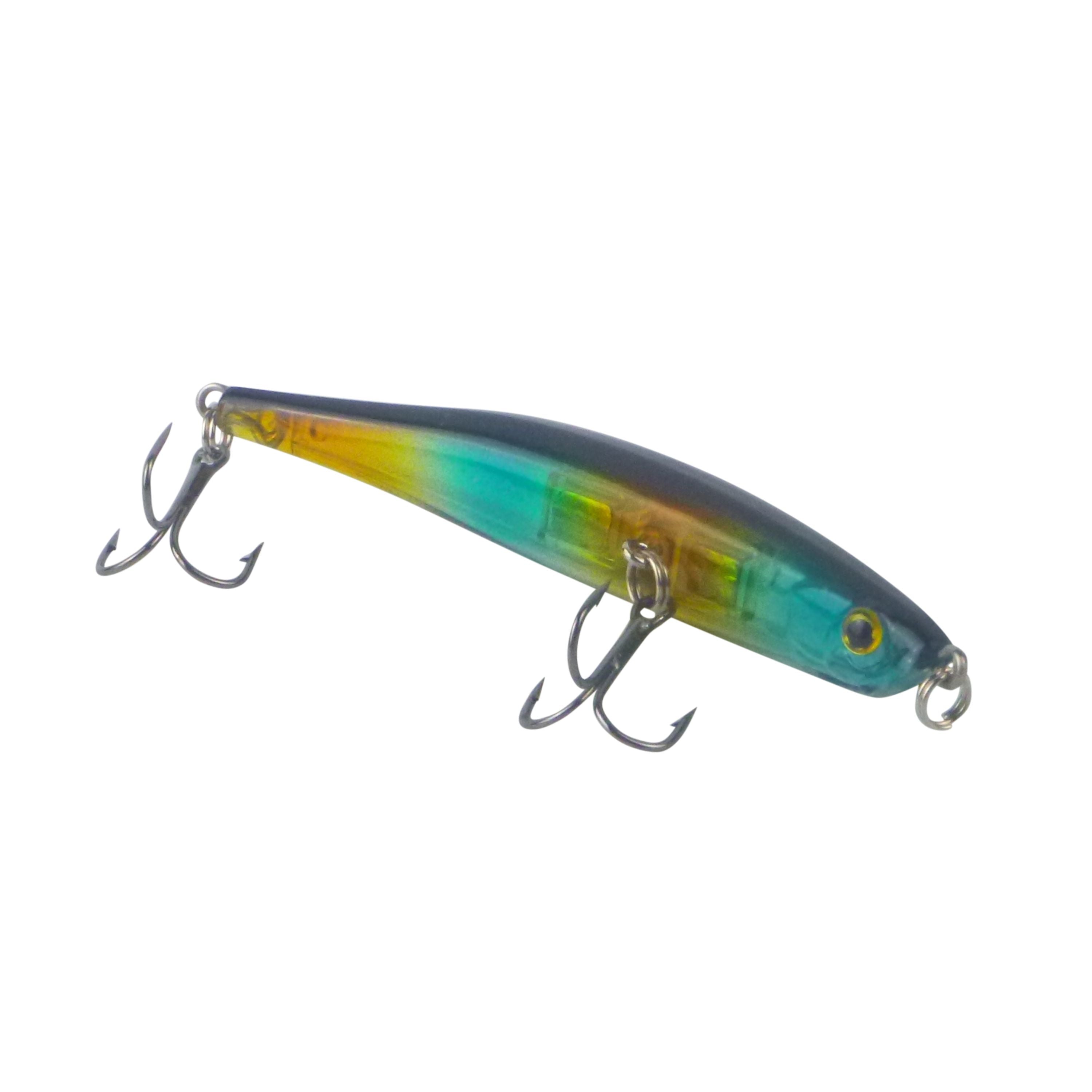 Fishing Tackle: Toppu Mizzu Sidewinder, Bent Minnow, 95mm, Blue Water